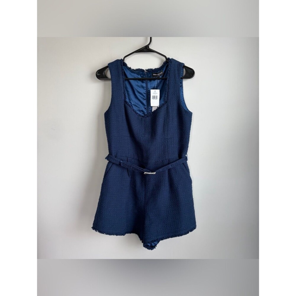 Generation Love Sage Crystal Belted Tweed Sleeveless Romper